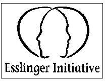 Das Bild zeigt das Logo der "Esslinger Initiative" mit zwei stilisierten, einander zugewandten Gesichtern in einem kreisförmigen Design.